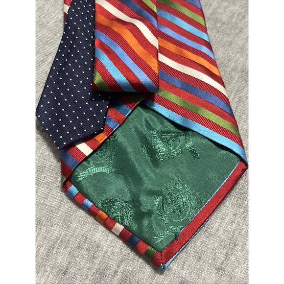 Tommy Hilfiger Men's June Silk Tie Made in USA Striped Rainbow NWT Multicolor - Picture 4 of 7